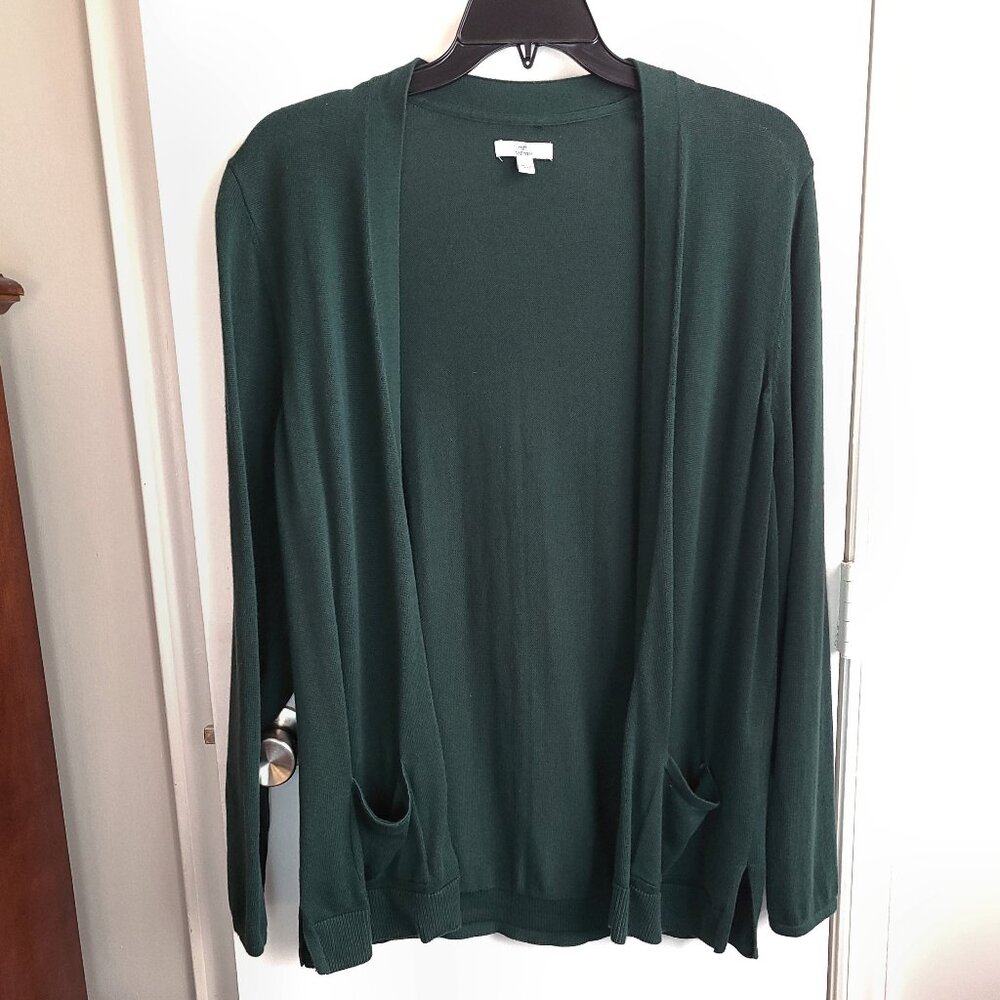 Croft and Barrow Open Front Cardigan - Forest Green - Size L